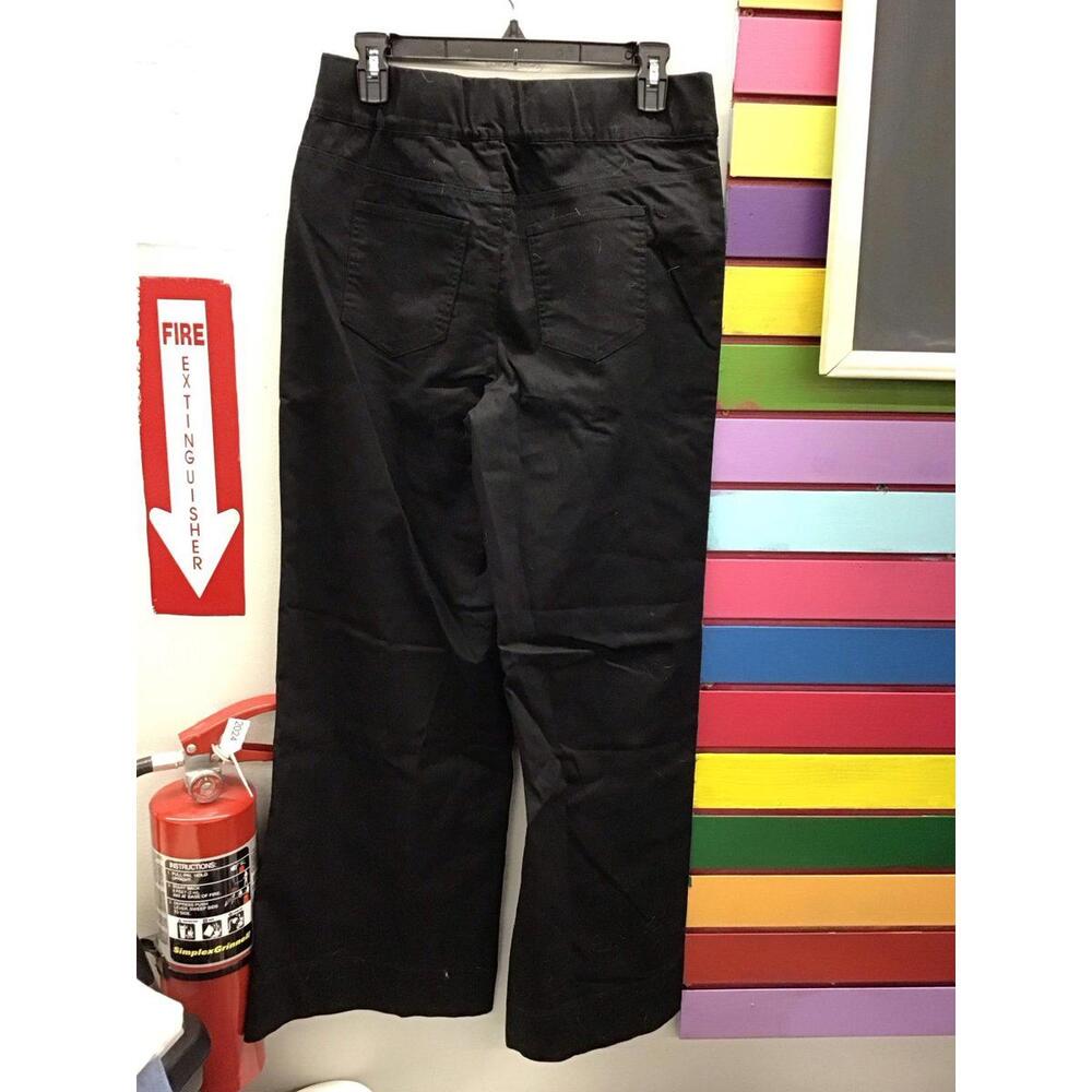 Nina Leonard size medium pull on wide leg pants black seams new from HSN - Picture 2 of 3